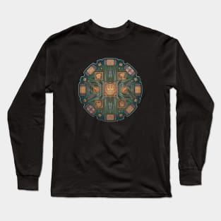Mayan Circuit Board Long Sleeve T-Shirt